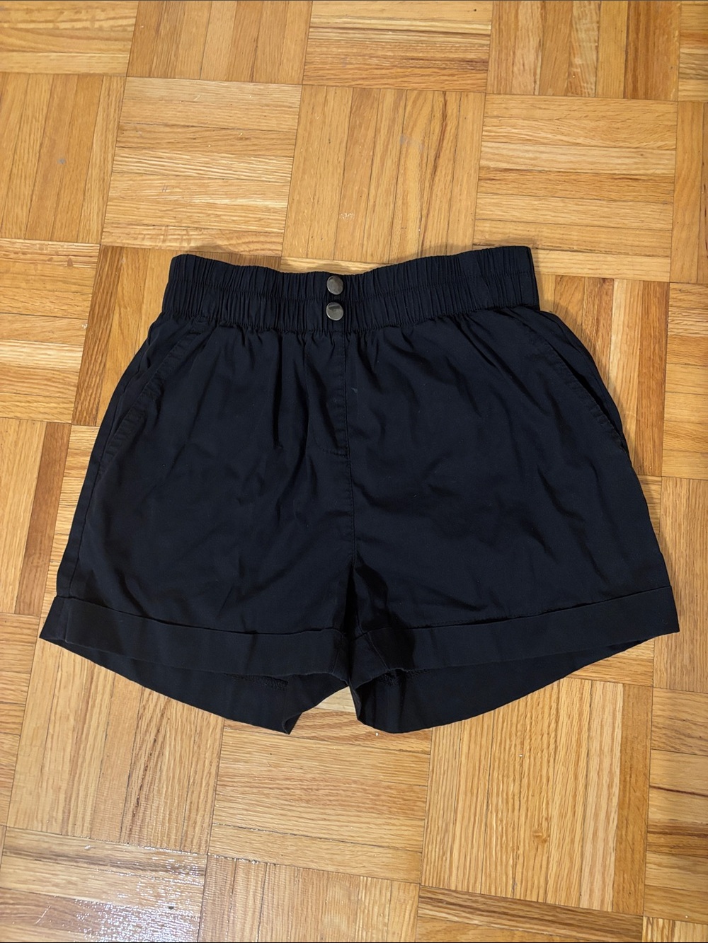 Revamped Black High-Waist Relaxed Shorts